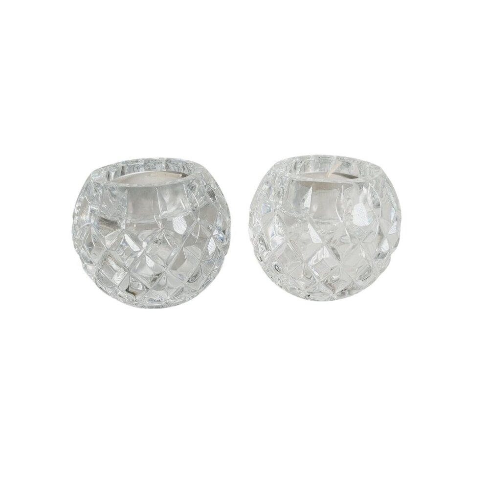 Candle Holders 24% Full Slovenia Lead Crystal Reversible Taper & Tealight